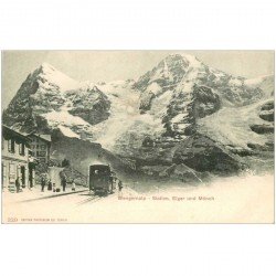 Suisse. WENGERNALP. Station Eiger und Mönch 1902. La Gare des Trains Tramways