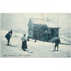 Suisse. SPITZMEILEN. Winterschutzhütte. Ski Skieurs et Sports de glisse 1913