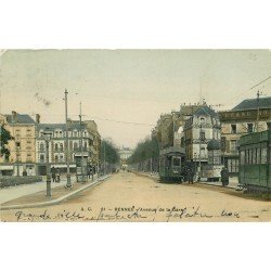 35 RENNES. Tramways et Vespasienne Avenue de la Gare 1909