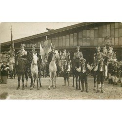 PARIS XIX. Election et parade de la Reine des Abattoirs de la Villette. Photo carte postale ancienne