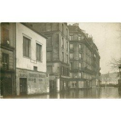PARIS V. Tonnellerie Bellonte 14 rue des Fosses Saint-Bernard. Photo carte postale ancienne inondations 1910