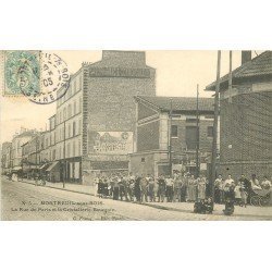 93 MONTREUIL-SOUS-BOIS. La Cristallerie Rue de Paris 1905 sortie des Employés