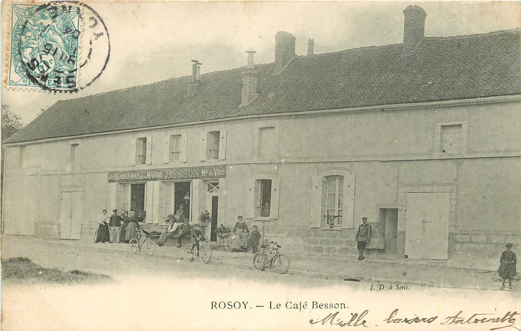 60 ROSOY. Le Café Besson devenu le Café Fouet 1904