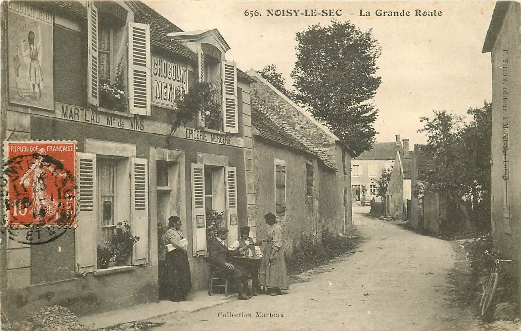 93 NOISY-LE-SEC. Epicerie Mercerie Marteau sur la Grande Rue 1914