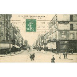 93 MONTREUIL-SOUS-BOIS. Café le Réveille Matin et Charcuterie Rue de Paris 1925