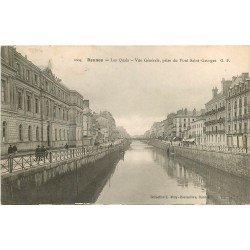 35 RENNES. Les Quais vue prise du Pont Saint-Georges 1907