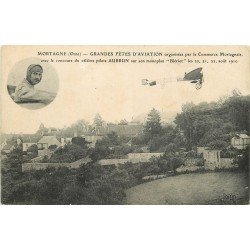 61 MORTAGNE. Grandes Fêtes d'Aviation avec Aubrun comme pilote sur monoplan Blériot en 1910