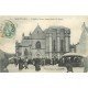61 MORTAGNE. Le Marché face à l'Eglise Notre-Dame. Timbre taxe 1906