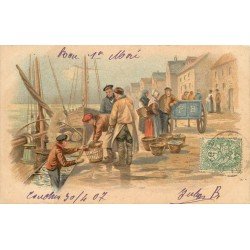 66 PORT BARCARES. Le déchargement du poisson au Port 1907