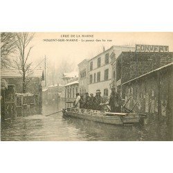 Inondation et Crue de 1910. NOGENT-SUR-MARNE 94. Le Passeur dans les Rues