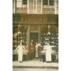 PARIS XVIII. Confiserie Lauzeray 7 rue Ramey. Photo carte postale ancienne et rare