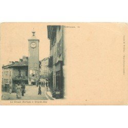 01 TREVOUX. La Grande Horloge sur Grande Rue 1902