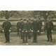 METIERS. Les Pompiers volontaires avec pompe à bras et soldat sous-liieutenant. Poto carte postale