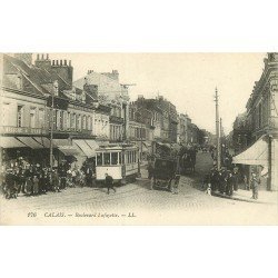 62 CALAIS. Les premiers Tramways électriques Boulevard Lafayette