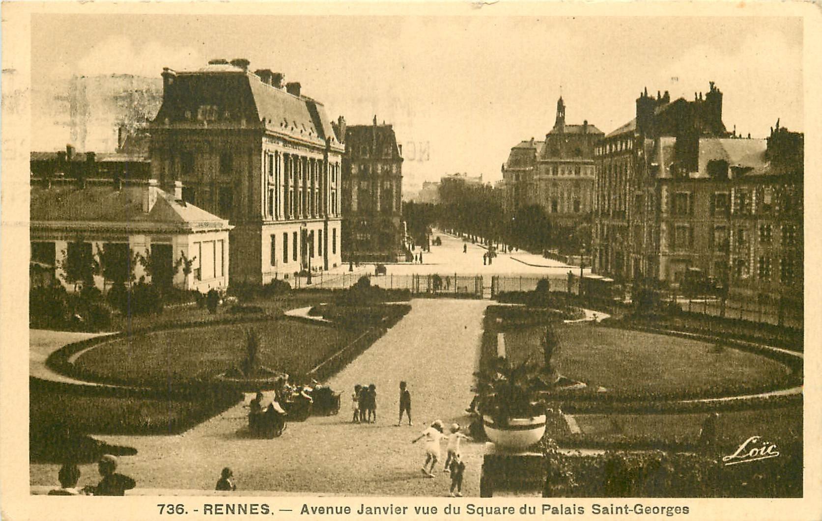 35 RENNES. Nurses au Square du Palais Saint-Georges Avenue Janvier 1936