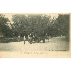 59 LILLE. Attelages ânes pour promenades au Jardin Vauban 1928