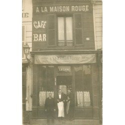 Photo carte postale à identifier. Café Bar Leclerc " A la Maison Rouge " au numéro 6
