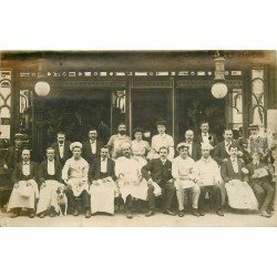 PARIS 16° Bar Restaurant Duriez devenu " Les Ondes " au 2-4 Avenue de Versailles. Photo carte postale 1902