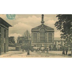 94 MAISONS-ALFORT. Attelage de boeufs devant l'Usine Springer 1902