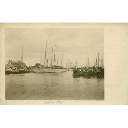 carte postale ancienne 14 DEAUVILLE. Les Yachts et Torpilleurs au Port. Prototype pour futures cartes postales...