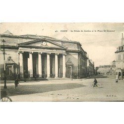carte postale ancienne 14 CAEN. Top Promotion. Palais de Justice Place Saint-Sauveur