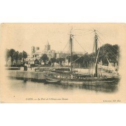 carte postale ancienne 14 CAEN. Sardinier Port Abbaye aux Dames 1903