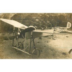 TRANSPORTS. Militaires sur un Aéroplane Avion à hélice. Photo carte postale ancienne 1912