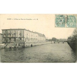 carte postale ancienne 14 CAEN. Top Promotion. Orne au Pont de Vaucelles 1906