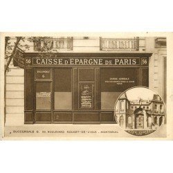 93 MONTREUIL. Caisse Epargne de Paris 56 Boulevard Rouget de l'Isle