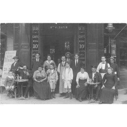 PARIS XIV. Rare Café Bar Sapin rue du Château. Photo carte postale ancienne