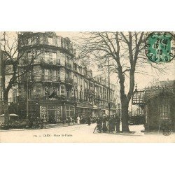 carte postale ancienne 14 CAEN. Top Promotion. Place Saint-Pierre 1910