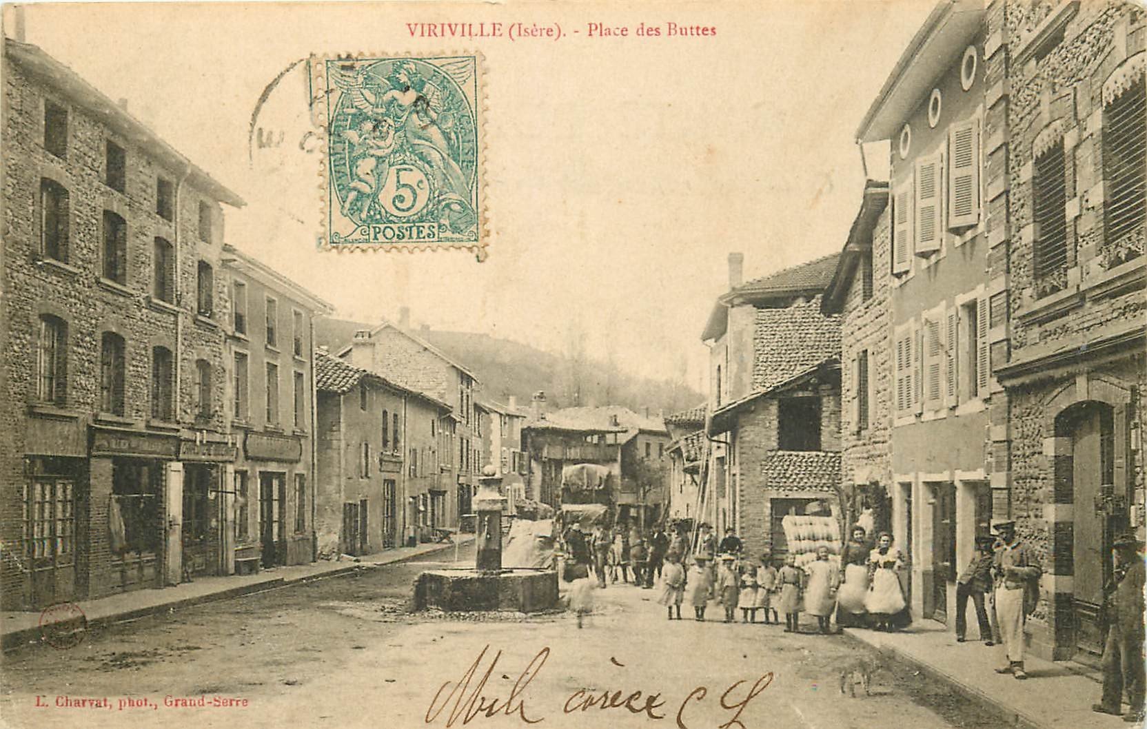 38 VIRIVILLE. Matelassier Place des Buttes vers 1905
