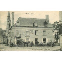 49 BAUNE. Attelages Hôtel de la Boule d'Or tenu par Coulommier 1912