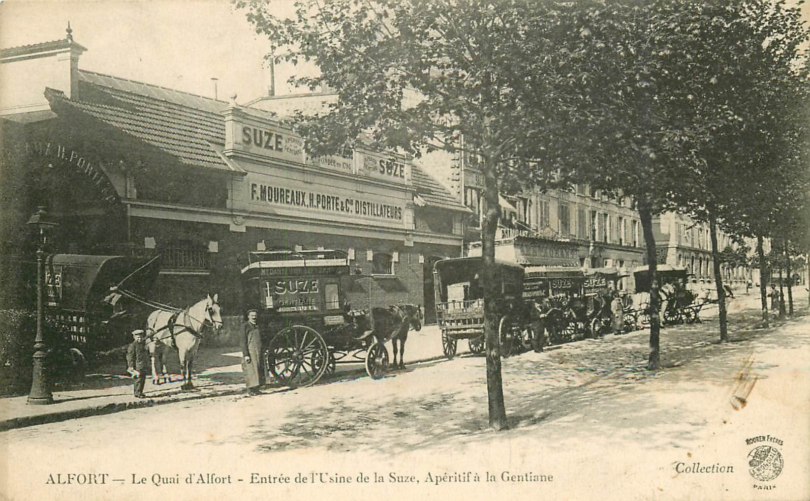 94 ALFORT. Attelages de livraisons Usine de la Suze Quai d'Alfort
