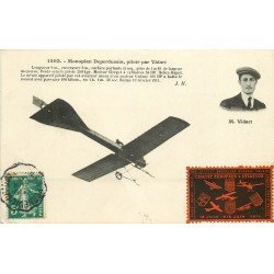 AVIATION. Monoplan Deperdussin piloté par Vidart. Vignette 1911 Aéroplane et Avion