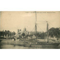 carte postale ancienne 14 CAEN. Top Promotion. Port et Eglise de la Trinité Abbaye au Dames et Thonelier