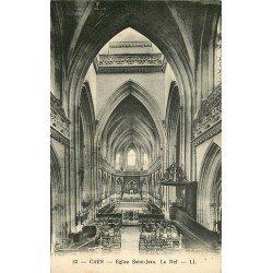 carte postale ancienne 14 CAEN. Nef Eglise Saint-Jean