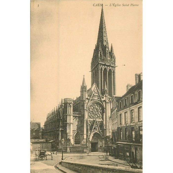 Ancienne Photo Cathédrale De Caen - Normandie - Tirage Neurdein 1890 #2