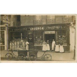 PARIS XVI. Charcuterie Vaudron 61 Avenue de la Grande Armée. Photo carte postale ancienne