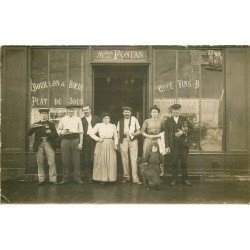 PARIS 04° Rare Café Vins Fontan 32 rue des Rosiers. Photo carte postale ancienne 1906