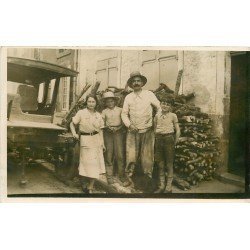 METIERS. Paysan Artisan livreur de bois avec sa camionnette. Photo carte postale ancienne