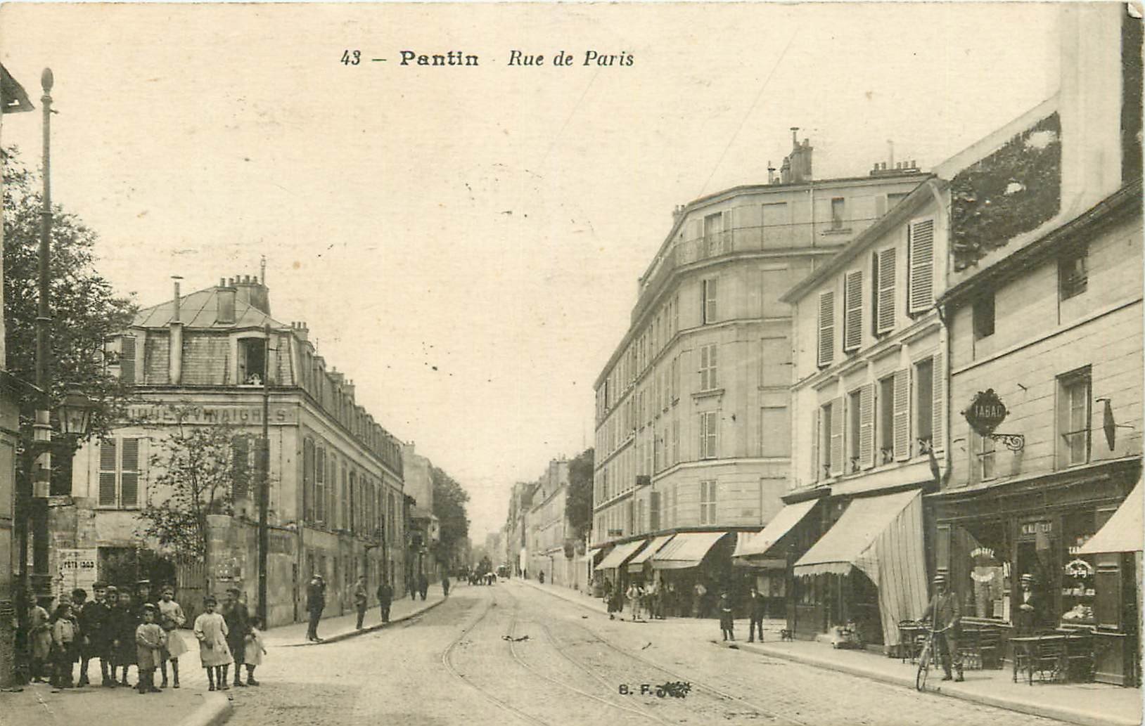 93 PANTIN. Café Tabac rue de Paris et la Fabrique de vinaigres 1925