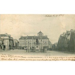 carte postale ancienne 14 CAEN. Top Promotion. La Place Saint-Sauveur 1905