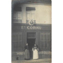 PARIS 11° Boucherie Hippophagique Cornu 85 rue des Boulets. Photo carte postale vers 1906