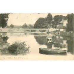 carte postale ancienne 14 CAEN. Top Promotion. Barques et Pêcheurs bords de l'Orne