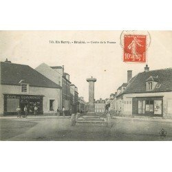 18 BRUERE. Café du Commerce sur la Place située au Centre de la France 1908