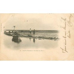 33 BASSIN ARCACHON. Parqueurs dans un Parc à Huîtres 1901