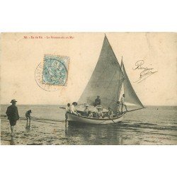 17 ÎLE DE RE. La Promenade en Mer par Bateau à voiles 1907