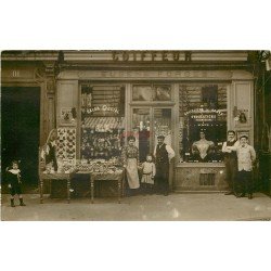 PARIS XVIII. Coiffeur Eugène Forges 111 rue Ordener. Photo carte postale