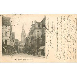 carte postale ancienne 14 CAEN. Top Promotion Rue Saint-Pierre 1903